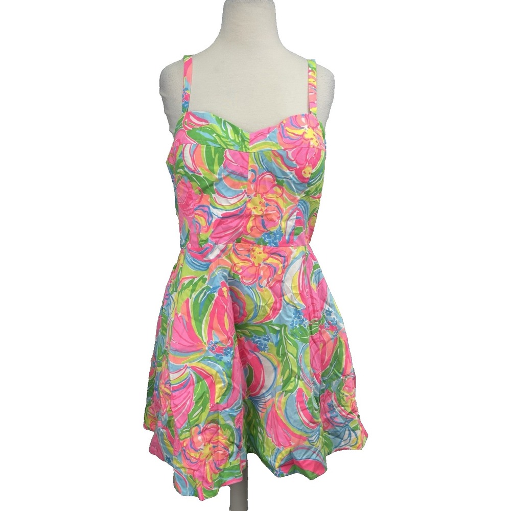 Lilly Pulitzer Willow Dress sz 16 So A Peeling NWT Swing Bustier Boning Pink
